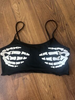 Black Skeleton Hand Bralette